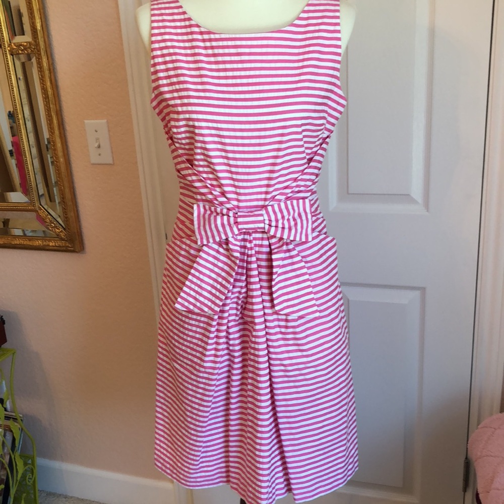 Kate Spade Pink Striped Bow Dress